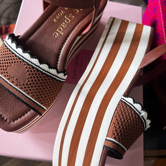 Kate Spade Brown Textured Strap Sandals - Picture 5 of 5